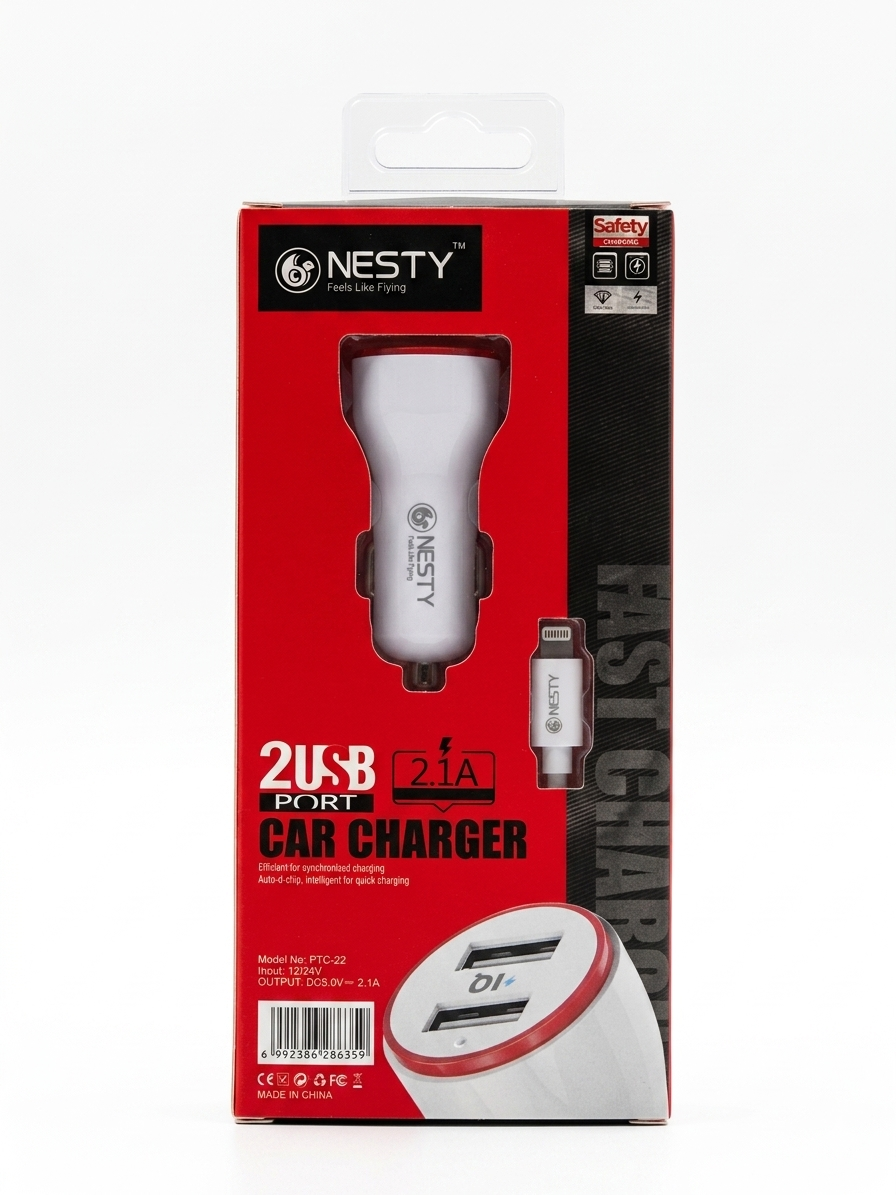 Nesty 2.1A Dual USB Port Fast Car Charger