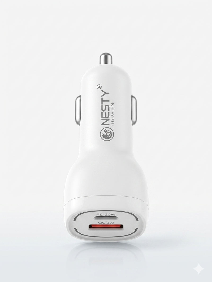 Nesty 38W USB & Type-c Fast Car Charger