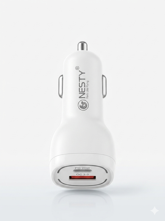 Nesty 38W USB & Type-c Fast Car Charger